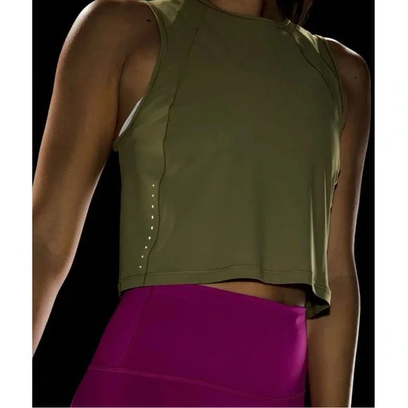 Lululemon Sculpt Cropped Tank Top in Bronze Green - Picture 10 of 11
